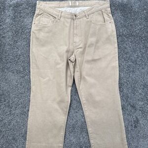 Mens 33x32 Taylor Stitch Jeans Tan Democratic Straight Zip Fly Organic Cotton